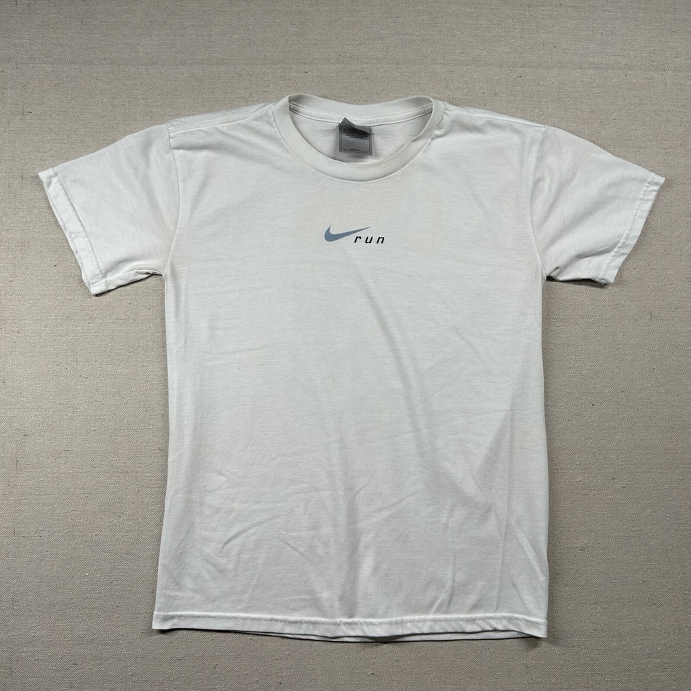 Vintage Nike Shirt Womens Medium Run Center Check Swoosh Basic USA 90s